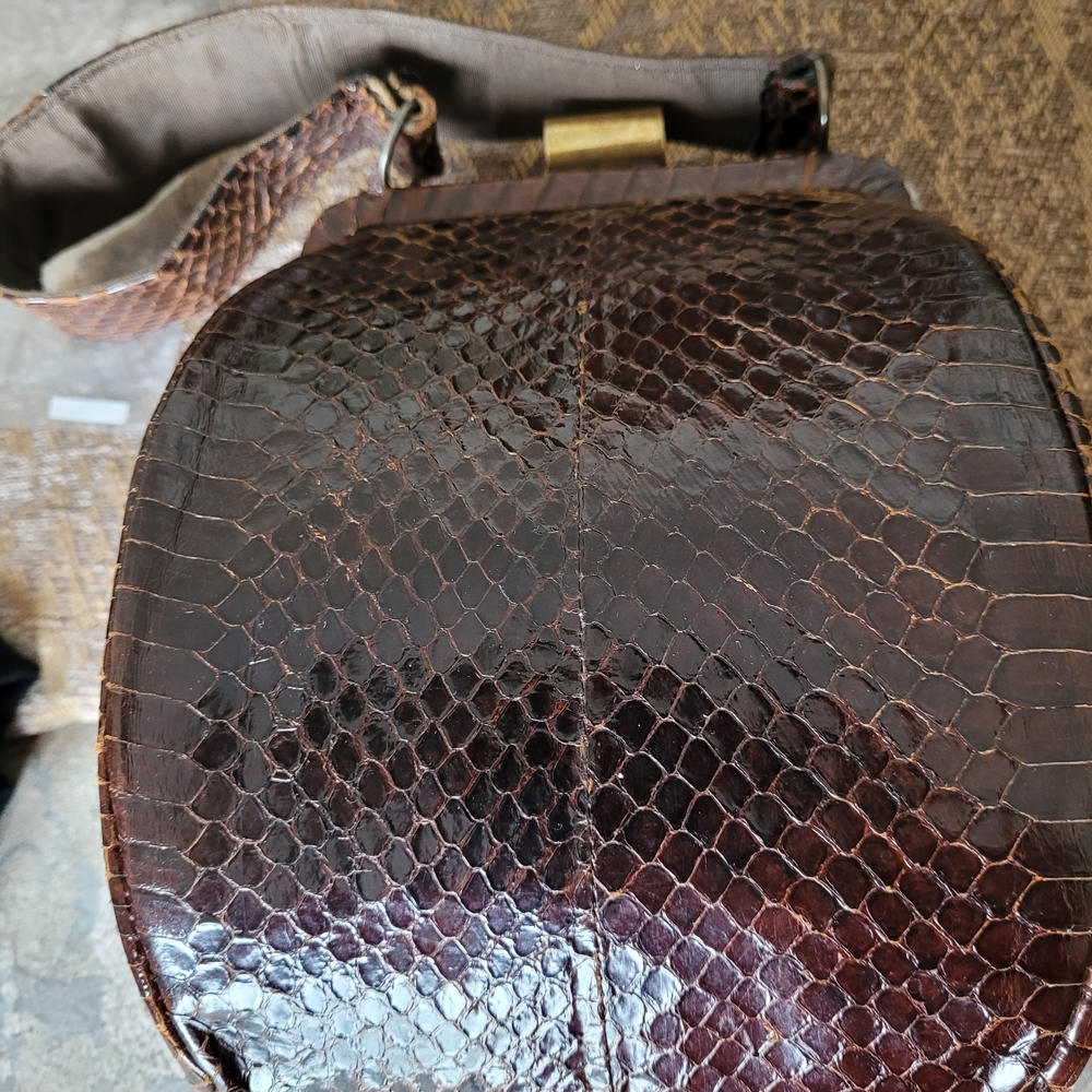 Brown Snakeskin Crossbody Bag